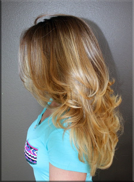 Natural Hair with round brush blow dry.
